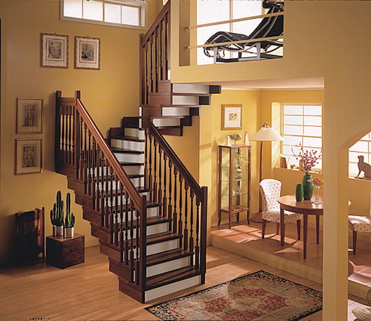 Solid wood stair